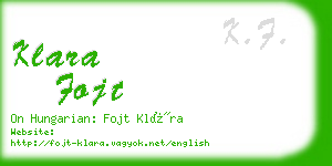 klara fojt business card